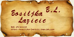 Bosiljka Lazičić vizit kartica